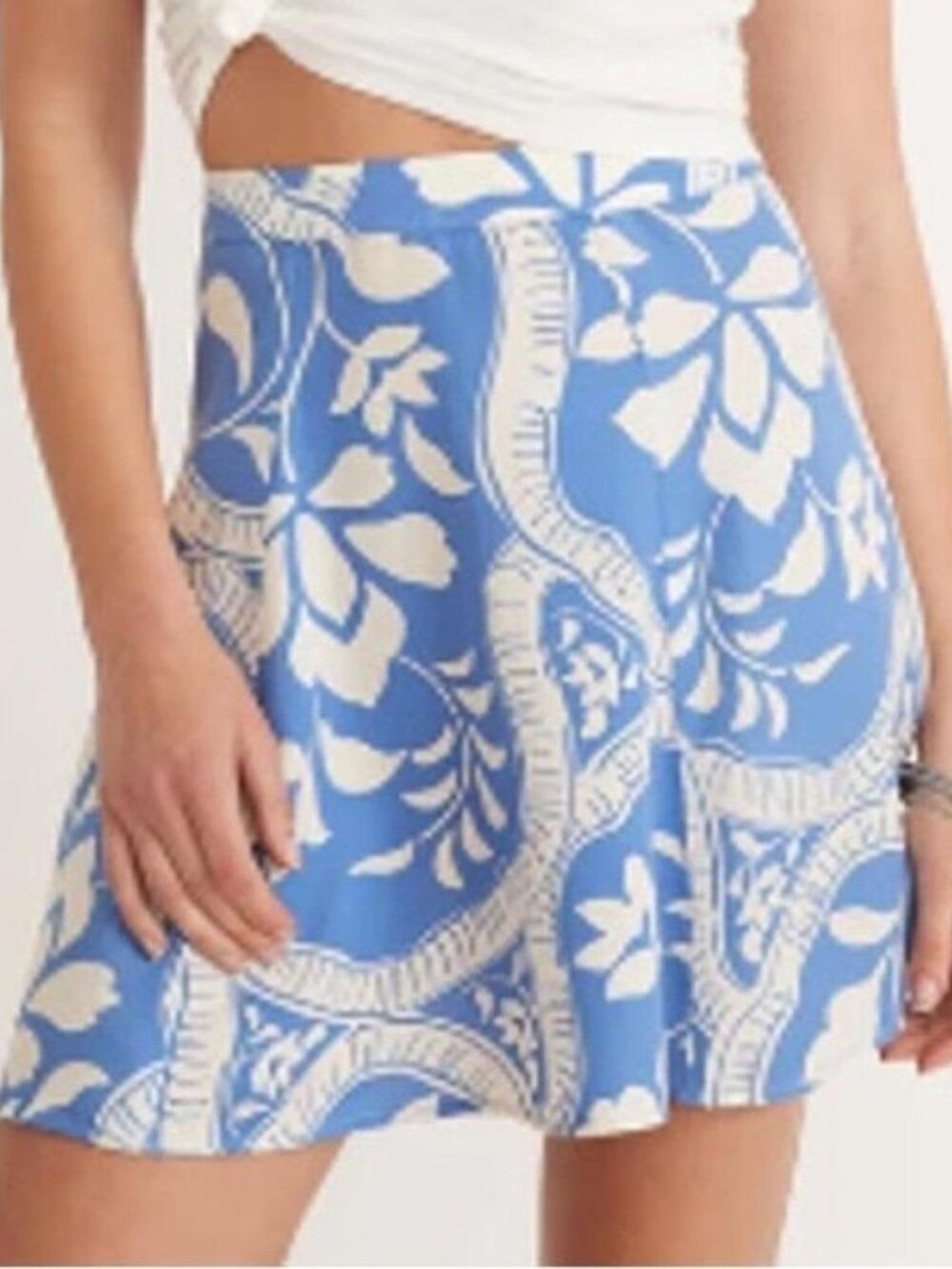 Marine Layer Bonnie Mini Skirt in Blue Tile Size 4